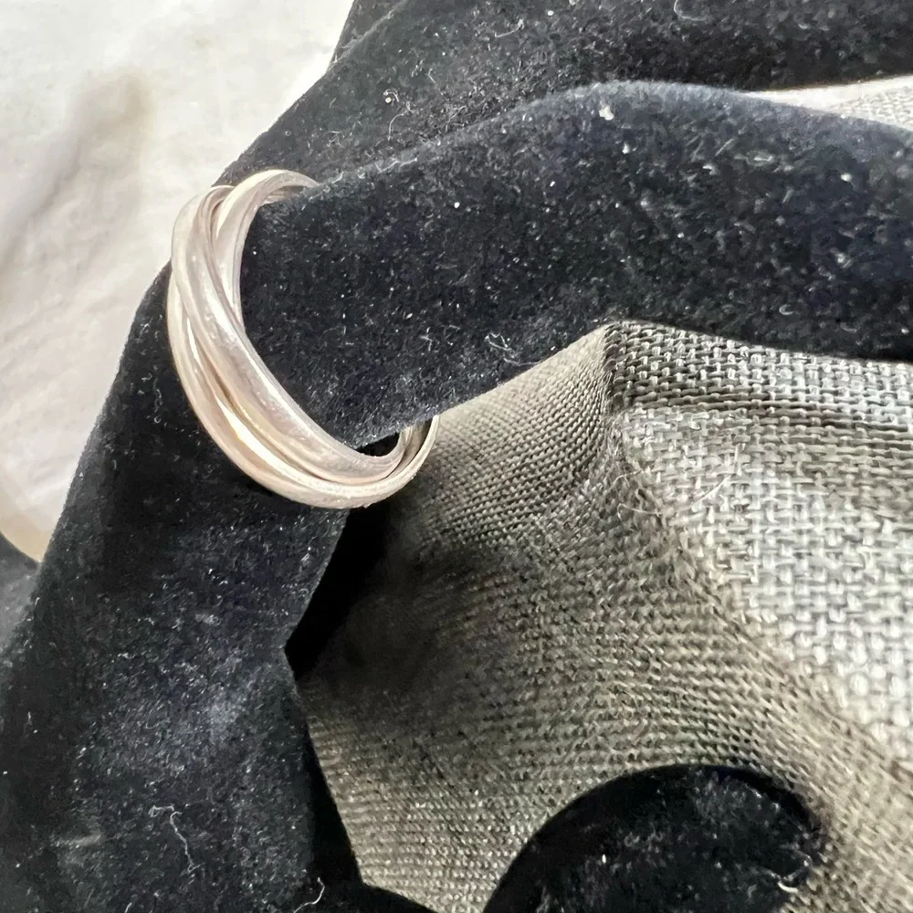 Sterling Silver 925 Interlocking, Russian Wedding Ring. Size 10 Unique☑️